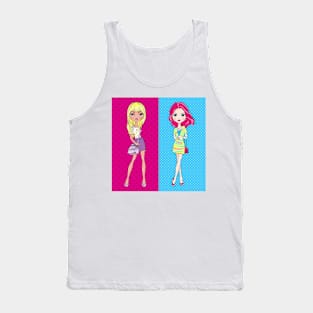 Pop Art girls in skirts with bags Tank Top